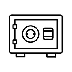 safe box icon, safe box line art - simple line art of safe box, perfect for safe box logos and icons