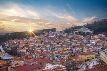 Krushevo, North Macedonia - Sunset Over the Historic Mountain Town