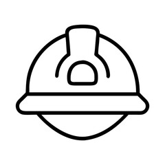 safety helmet icon, safety helmet line art - simple line art of safety helmet, perfect for safety helmet logos and icons
