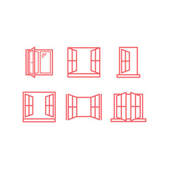 Simple window icons set illustration isolated. Premium quality symbol. Vector sign for mobile app and web sites.