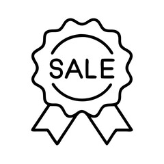 sale badge icon, sale badge line art - simple line art of sale badge, perfect for sale badge logos and icons