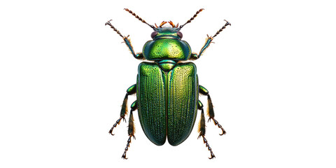 Green beetle insect isolated on transparent background
