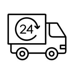 same day delivery icon, same day delivery line art - simple line art of same day delivery, perfect for same day delivery logos and icons