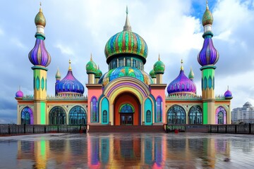 Obraz premium Vibrant Colorful Mosque Architecture Stunning Image