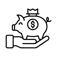 savings icon, savings line art - simple line art of savings, perfect for savings logos and icons