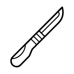 scalpel icon, scalpel line art - simple line art of scalpel, perfect for scalpel logos and icons