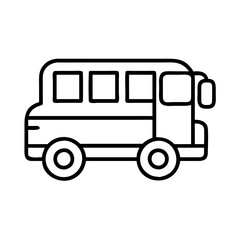 school bus icon, school bus line art - simple line art of school bus, perfect for school bus logos and icons