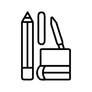 recommend clip art: school supplies icon, school supplies line art - simple line art of school supplies, perfect for school supplies logos and icons