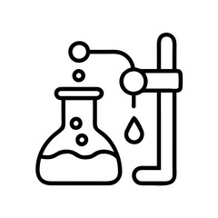 science experiment icon, science experiment line art - simple line art of science experiment, perfect for science experiment logos and icons