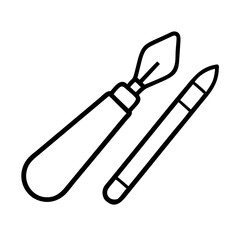 sculpting tools icon, sculpting tools line art - simple line art of sculpting tools, perfect for sculpting tools logos and icons