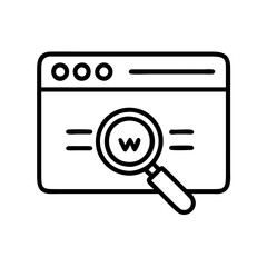 search engine icon, search engine line art - simple line art of search engine, perfect for search engine logos and icons