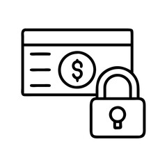 secure payment icon, secure payment line art - simple line art of secure payment, perfect for secure payment logos and icons