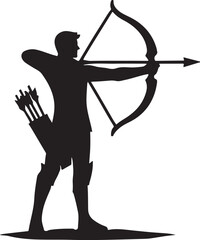 Archer icon silhouette vector with white background