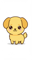Adorable Cartoon Golden Retriever Puppy Cute Dog Illustration Pet Design
