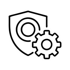 security settings icon, security settings line art - simple line art of security settings, perfect for security settings logos and icons