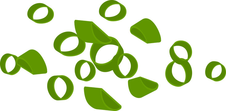 chopped green onions illustration.
fresh spring onion chopped green onions flat icon vector isolated.
Transparent background.