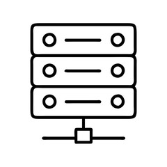 server icon, server line art - simple line art of server, perfect for server logos and icons