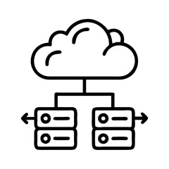 serverless computing icon, serverless computing line art - simple line art of serverless computing, perfect for serverless computing logos and icons