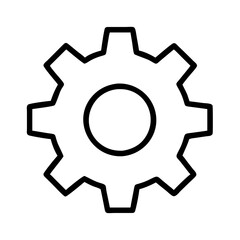 settings gear icon, settings gear line art - simple line art of settings gear, perfect for settings gear logos and icons