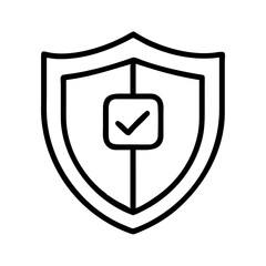 shield icon, shield line art - simple line art of shield, perfect for shield logos and icons