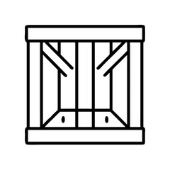 shipping crate icon, shipping crate line art - simple line art of shipping crate, perfect for shipping crate logos and icons