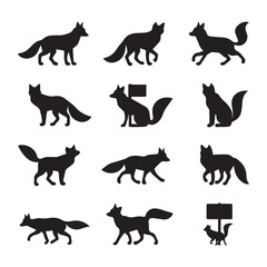 set of cats silhouettes