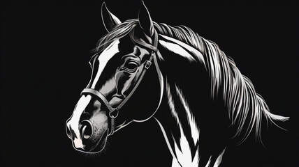 horse isolated on white