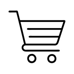 shopping cart icon, shopping cart line art - simple line art of shopping cart, perfect for shopping cart logos and icons