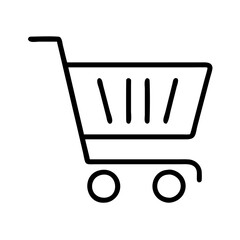 shopping cart icon, shopping cart line art - simple line art of shopping cart, perfect for shopping cart logos and icons