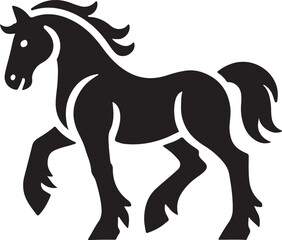 Horse icon silhouette vector with white background