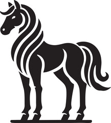 Horse icon silhouette vector with white background