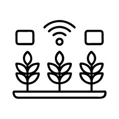 smart farming icon, smart farming line art - simple line art of smart farming, perfect for smart farming logos and icons