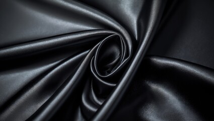 Fototapeta premium Elegant black satin draped over luxurious silk base