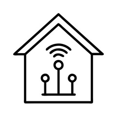 smart home icon, smart home line art - simple line art of smart home, perfect for smart home logos and icons
