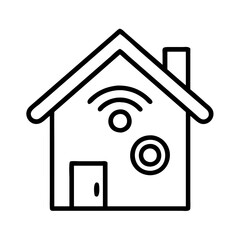 smart home icon, smart home line art - simple line art of smart home, perfect for smart home logos and icons