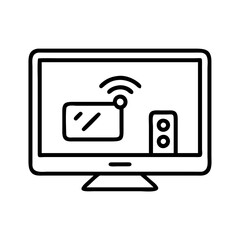 smart tv icon, smart tv line art - simple line art of smart tv, perfect for smart tv logos and icons