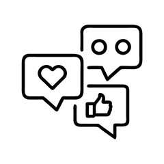 Fototapeta premium social media comments icon, social media comments line art - simple line art of social media comments, perfect for social media comments logos and icons