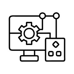 software architecture icon, software architecture line art - simple line art of software architecture, perfect for software architecture logos and icons