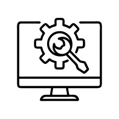 software maintenance icon, software maintenance line art - simple line art of software maintenance, perfect for software maintenance logos and icons