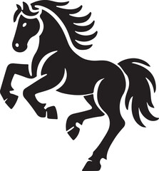 Fototapeta premium Horse icon silhouette vector with white background