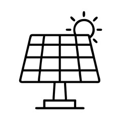 solar panel icon, solar panel line art - simple line art of solar panel, perfect for solar panel logos and icons