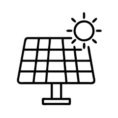 solar power icon, solar power line art - simple line art of solar power, perfect for solar power logos and icons