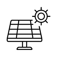 solar tech icon, solar tech line art - simple line art of solar tech, perfect for solar tech logos and icons