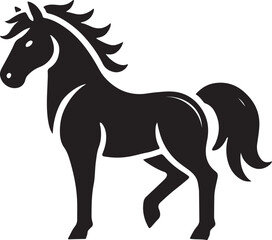 Horse icon silhouette vector with white background