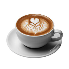 Aromatic Latte Art isolated on transparent background 