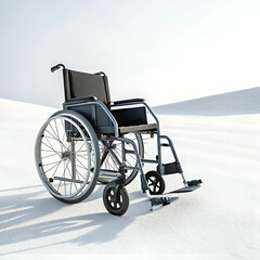 wheel chair white back ground