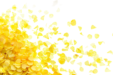 Festive Yellow Confetti to Add Cheer to Any Occasion Isolated on Transparent Background