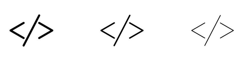 Code icons vector pack in black and blue colors