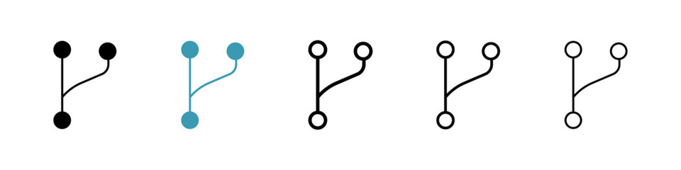 Code branch icons vector pack in black and blue colors © Ranveer