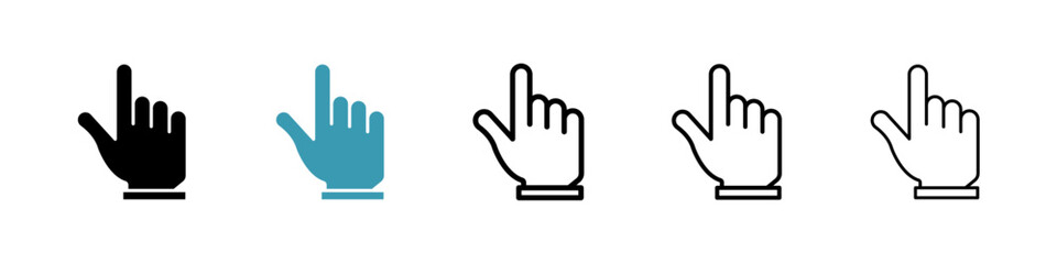 Finger icons vector pack in black and blue colors